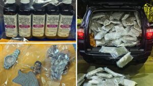 Tampa Bay police arrest a semi-trailer gang that imported drugs from California.